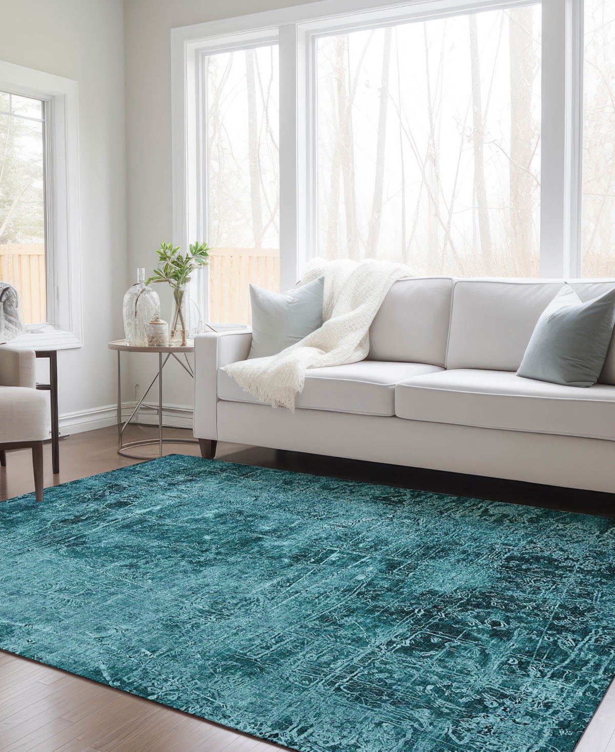 Addison Chantille Machine Washable Acn559 2'6x3'10 Area Rug In Ocean