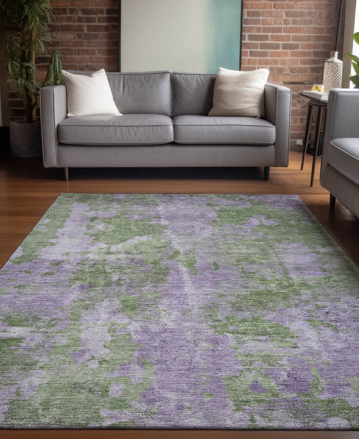 Addison Chantille Machine Washable Acn573 5'x7'6 Area Rug In Green