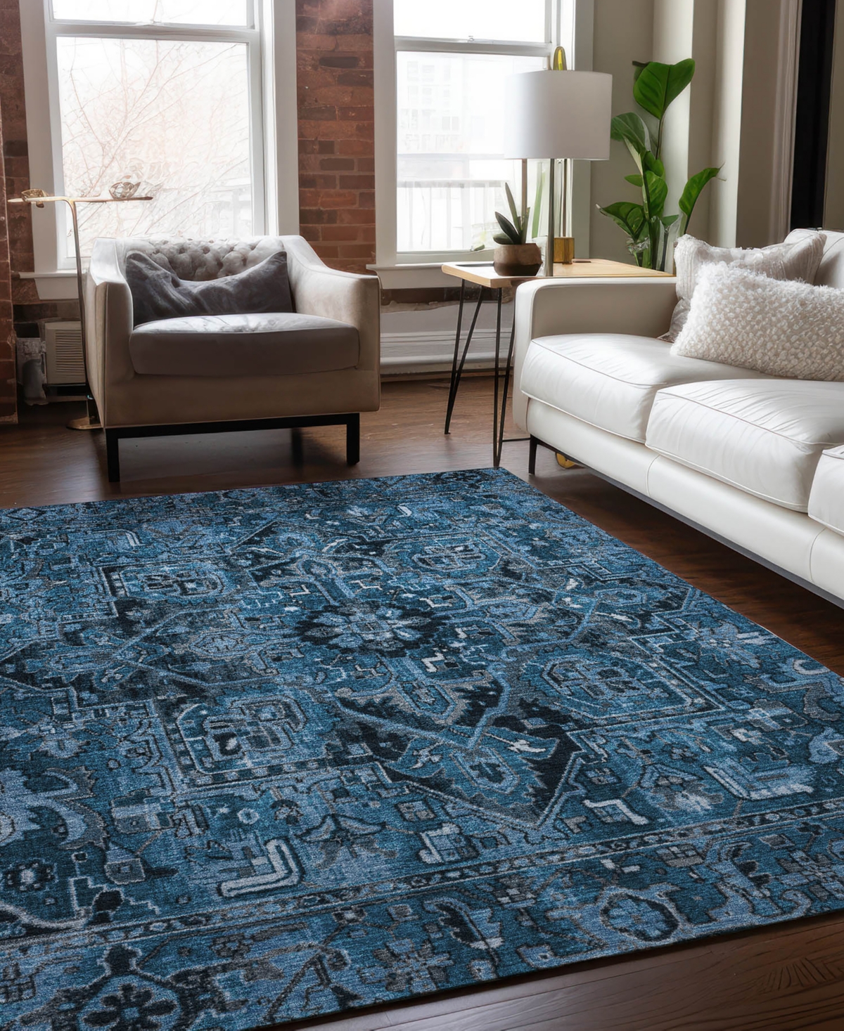 Shop Addison Chantille Machine Washable Acn570 10'x14' Area Rug In Blue