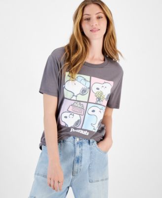 Love Tribe - Juniors' Cotton Peanuts Boxes Crewneck Tee