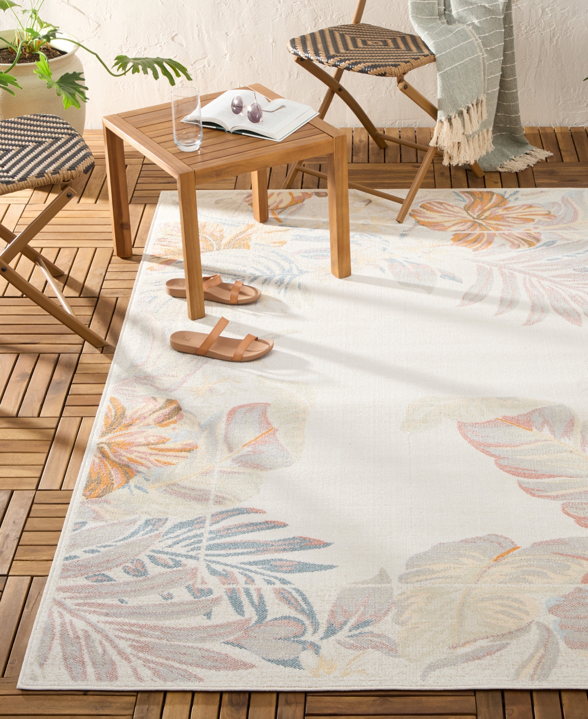 Shop Tommy Bahama Bimini Outdoor 20117 5'2x7'2 Area Rug In Ivory Blue