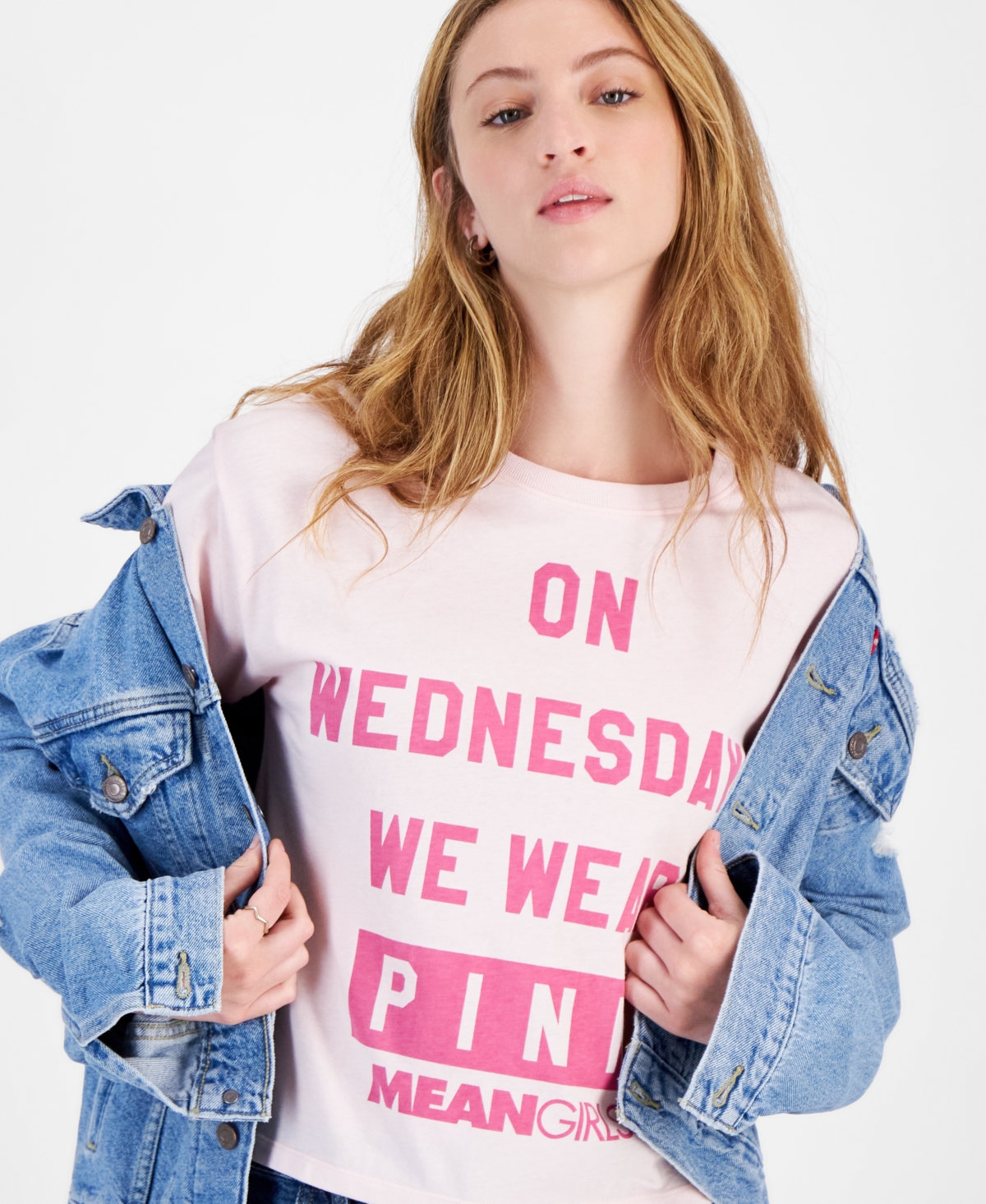 Juniors' Mean Girls On Wednesdays We WearCotton Tee - Pink