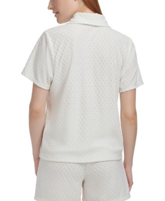 Women's Basket-Weave-Textured Shirt
