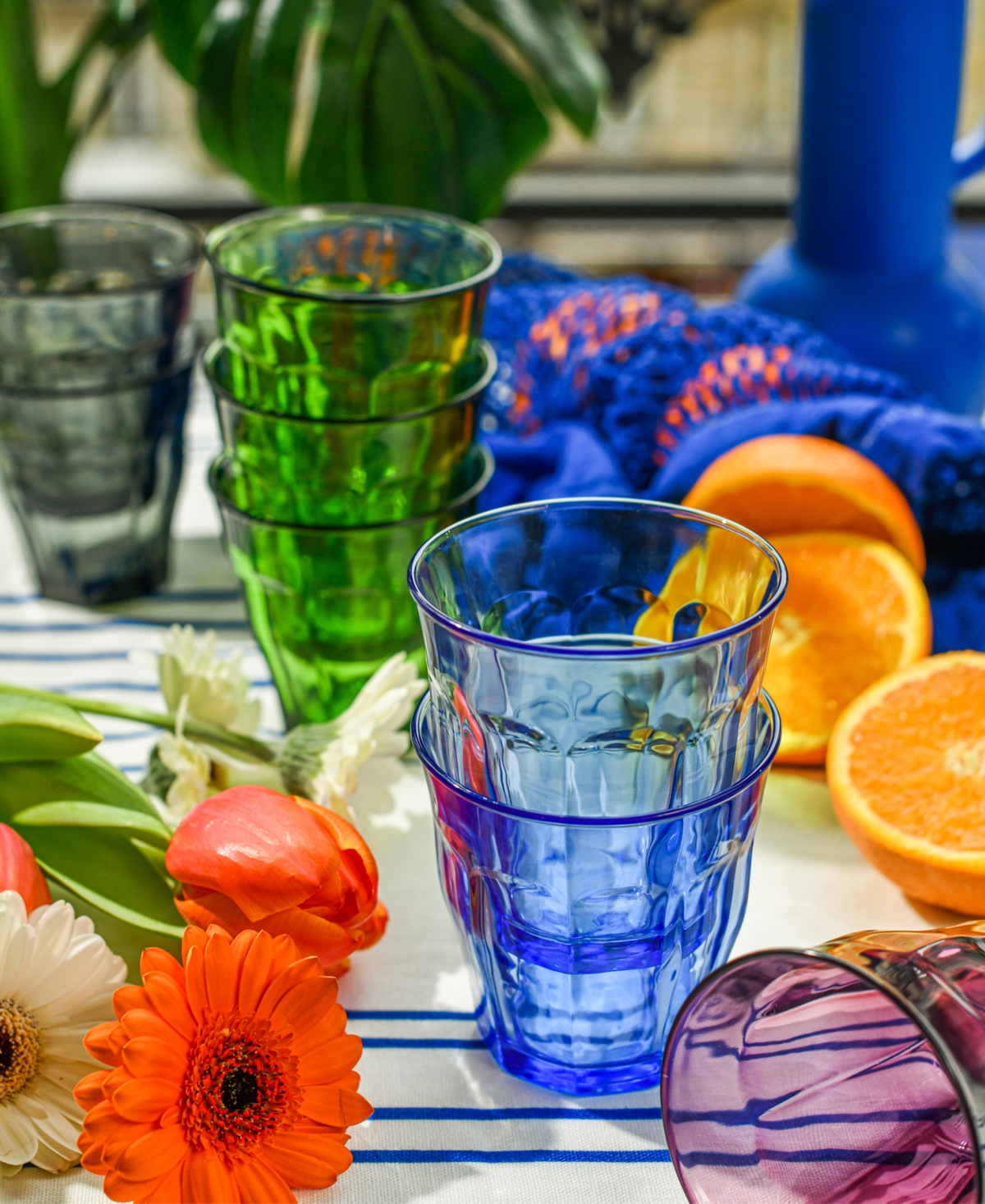 Duralex Set Of 4 Picardie Mixed Tumblers In Multi