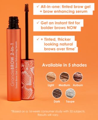 Travel-Size GrandeBROW 2-In-1 Tinted Brow Gel + Brow Enhancing Serum, 0.02 oz.