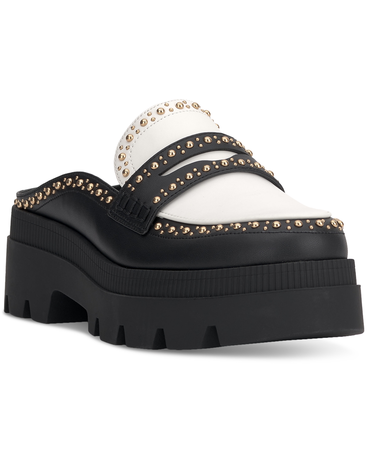Jessica Simpson Women's Uma Platform Lug-Sole Tailored Slip-On Loafers -Bright White