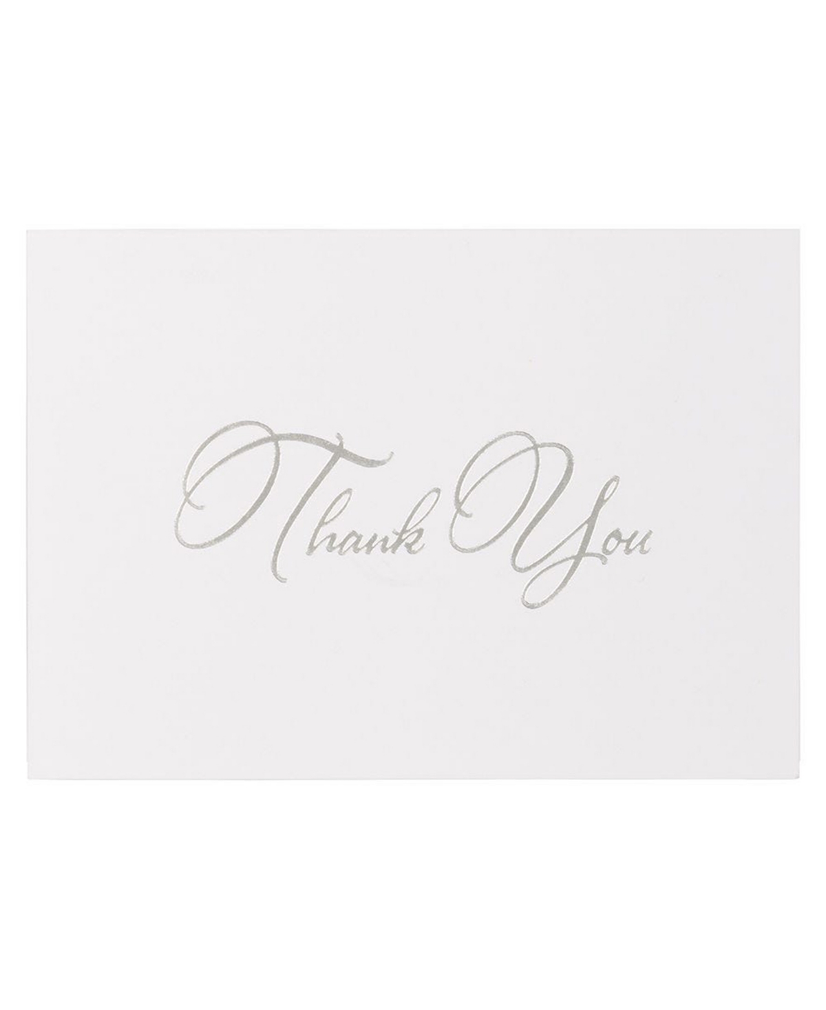 Thank You Card Sets - Silver-Tone Script Cards with Silver-Tone Star dream Envelopes - 25 Cards and Envelopes - Silver Foil