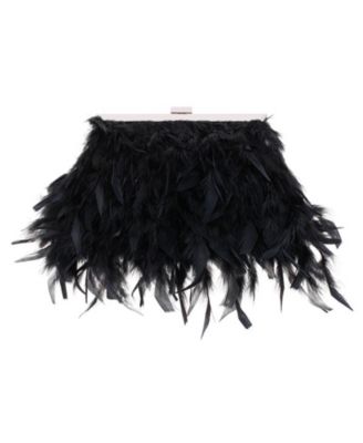 All Over Feather Frame Clutch