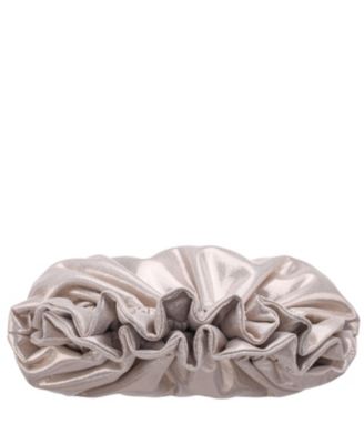 Metallic Gathered Crossbody Pouch Bag