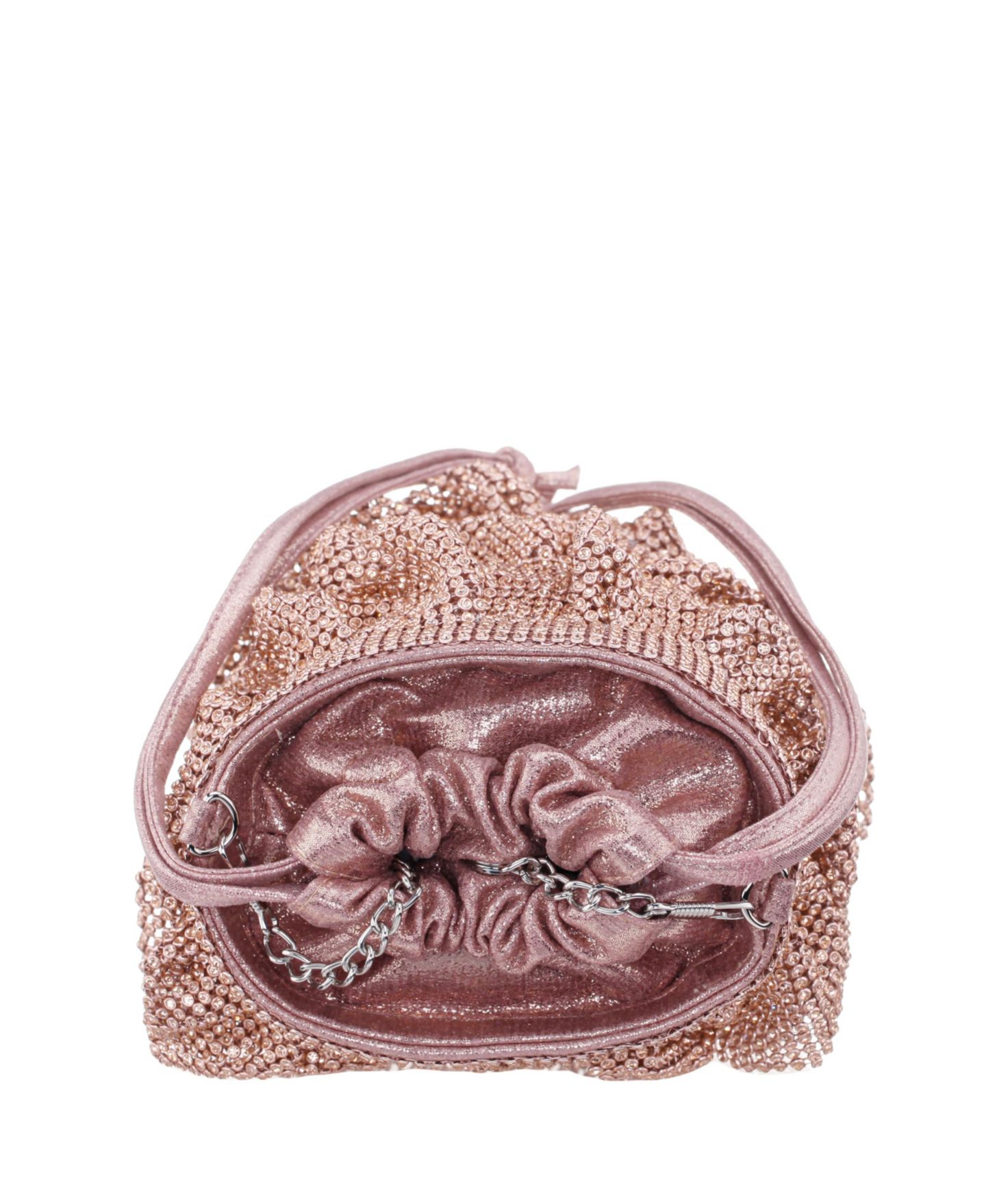 Женская сумка Nina 4 Tired Crystal Mesh Pouch, цвет: Розовый золотой — фото 5