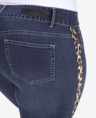Plus Size Super Stretch Denim with Cheetah Pannel
