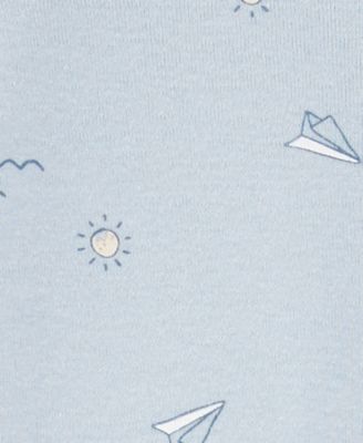 Baby Cotton 2-Way-Zip Footed Sleep & Play Coverall & Cap, 2 Piece Set