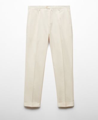 Men's Pleated Cotton Linen Trousers