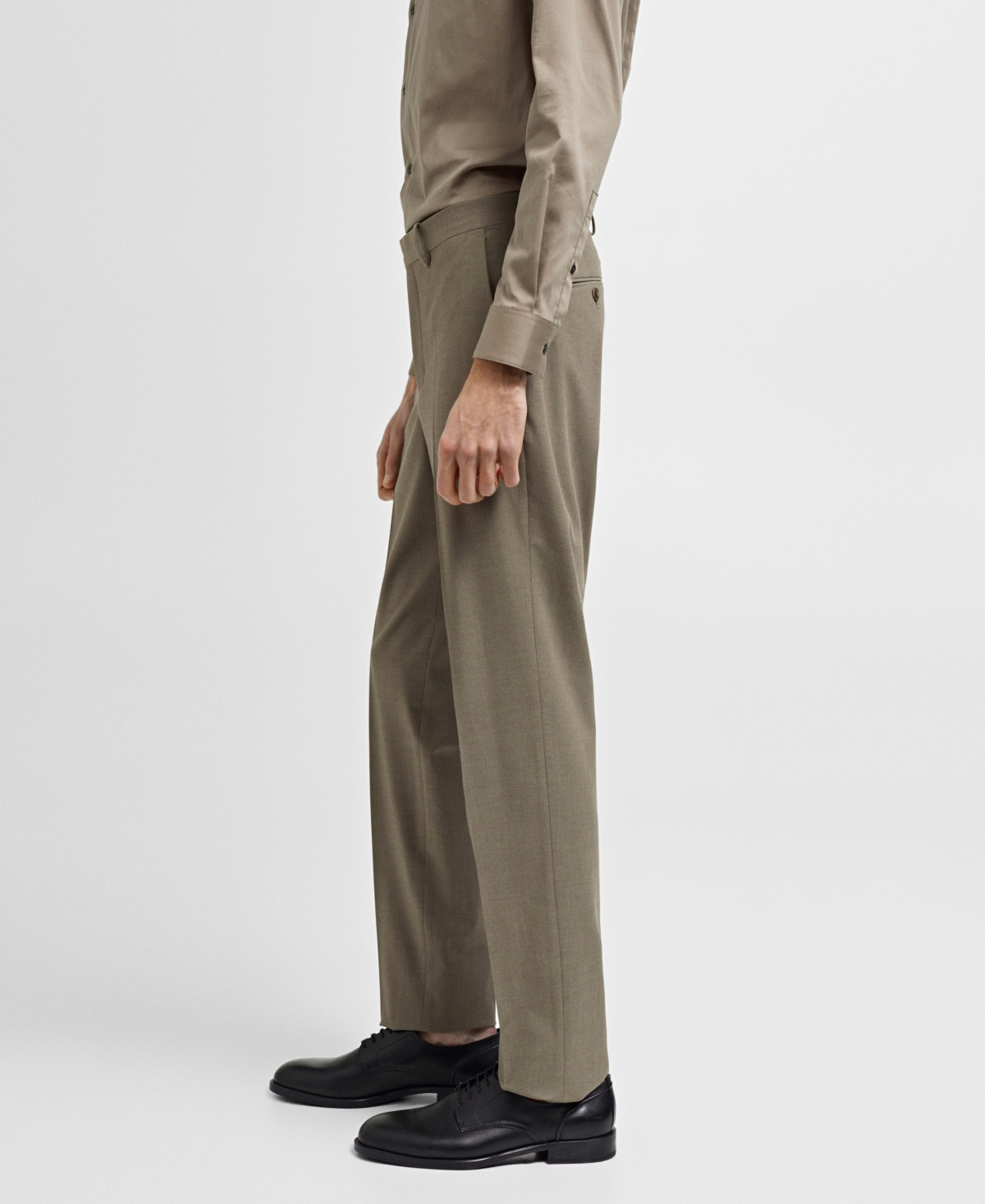 Mango Men's Stretch Fabric Slim-fit Suit Pants In Green