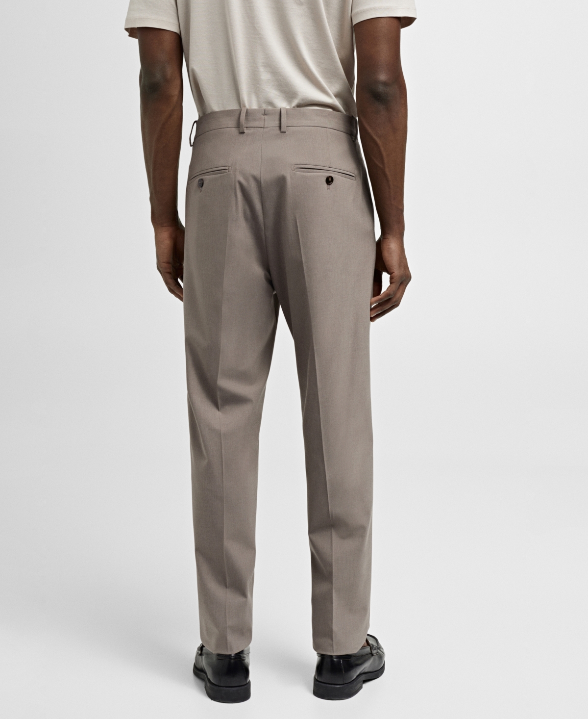 Shop Mango Men's Slim Fit Cool Wool Suit Pants In Beige