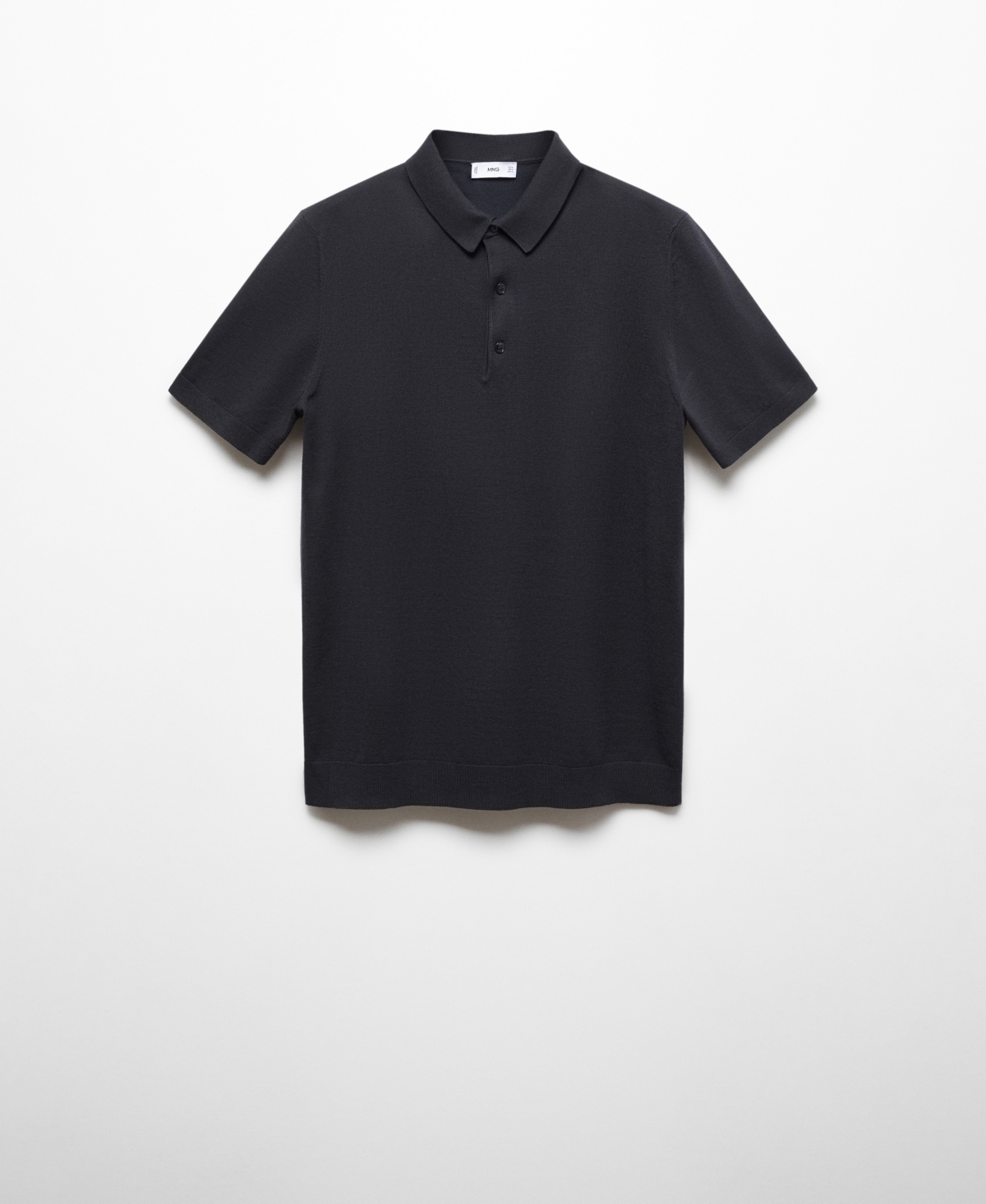 Shop Mango Men's Fine-knit Polo Shirt In Dark Navy