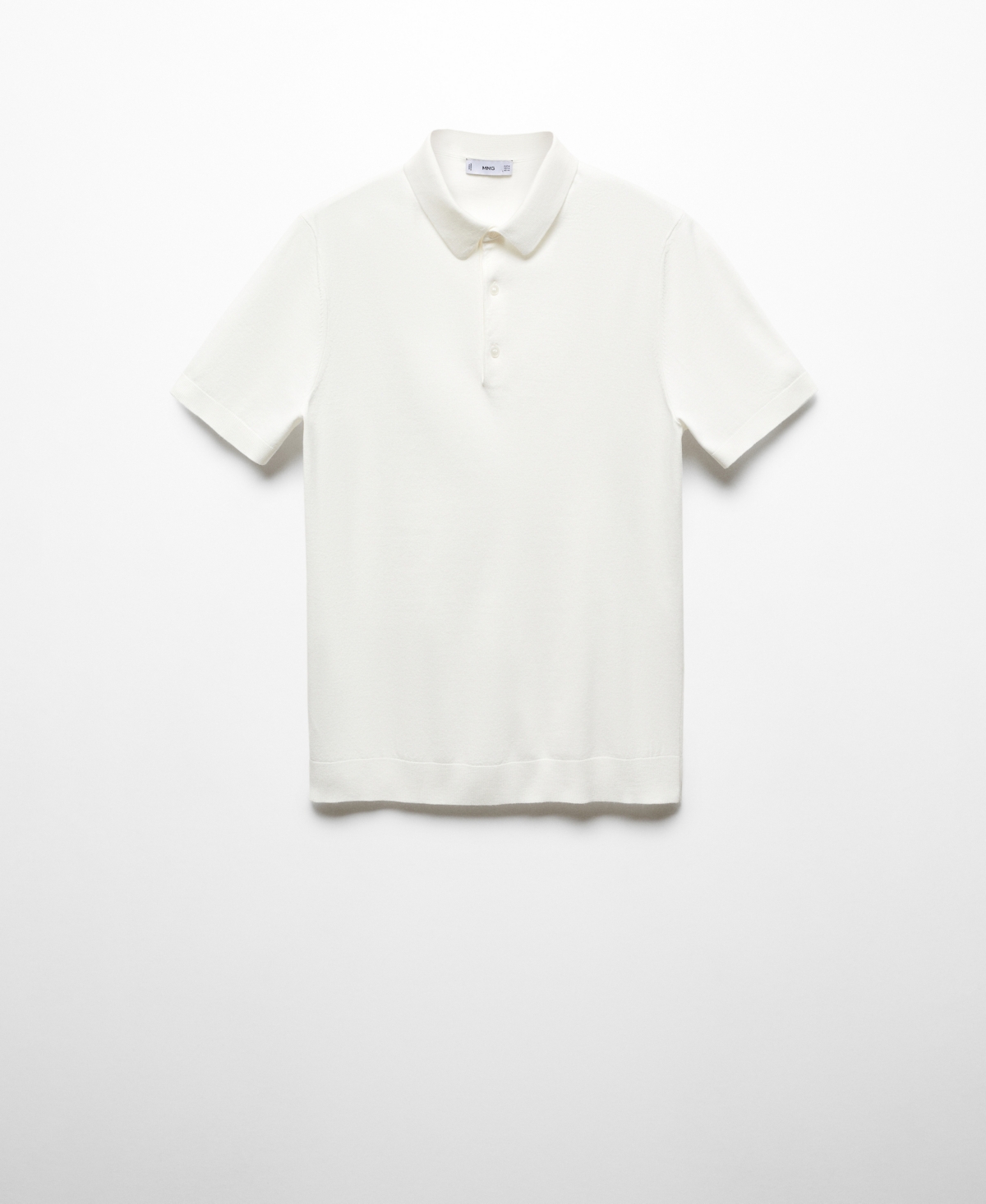 Shop Mango Men's Fine-knit Polo Shirt In White