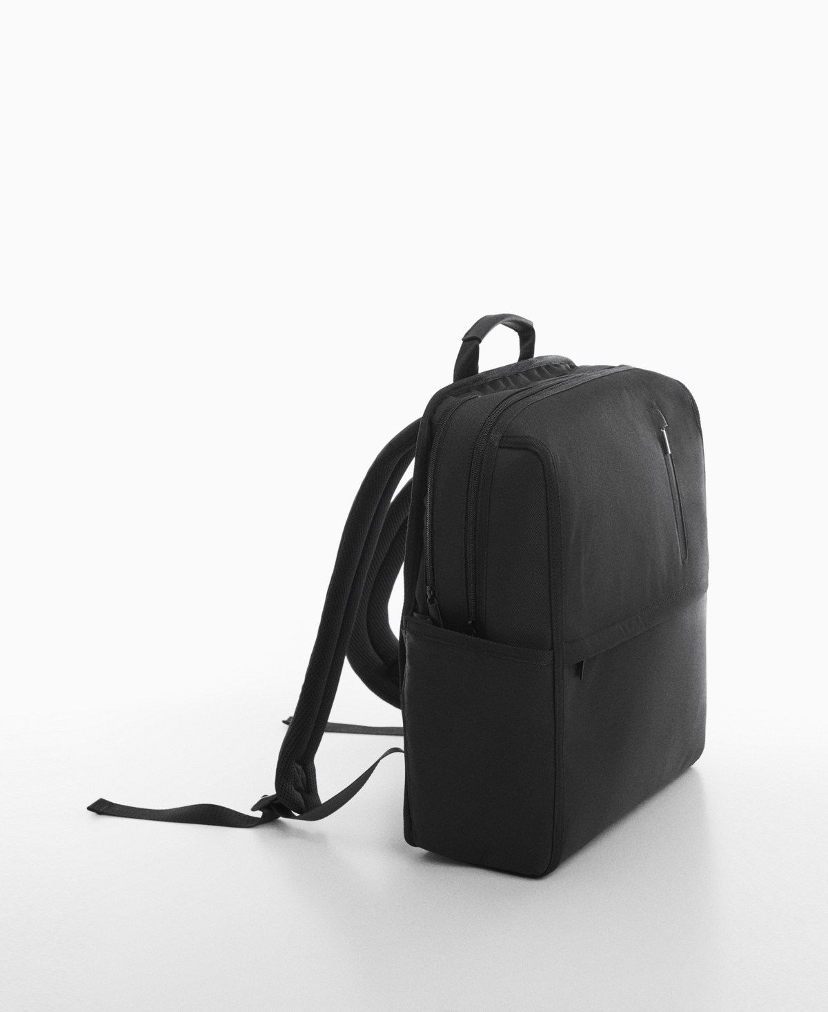 Men's Leather-Effect Backpack - Black