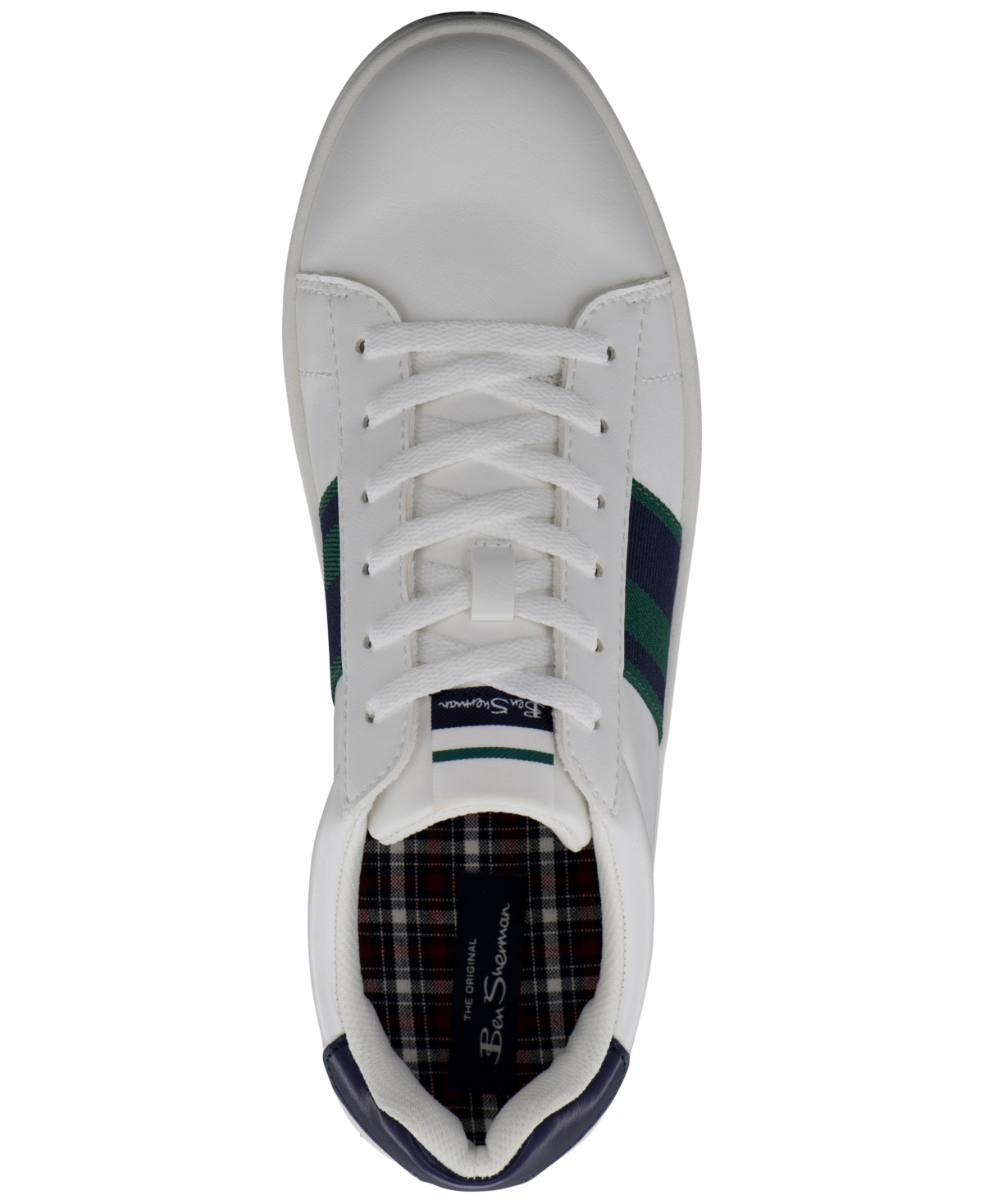 Shop Ben Sherman Men's Hampton Stripe Low Court Casual Sneakers From Finish Line In White,navy