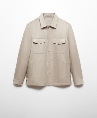 Men's Linen Pockets Detail Overshirt