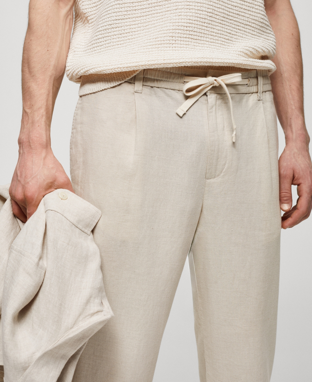 Shop Mango Men's Slim-fit Drawstring Pants In Brown