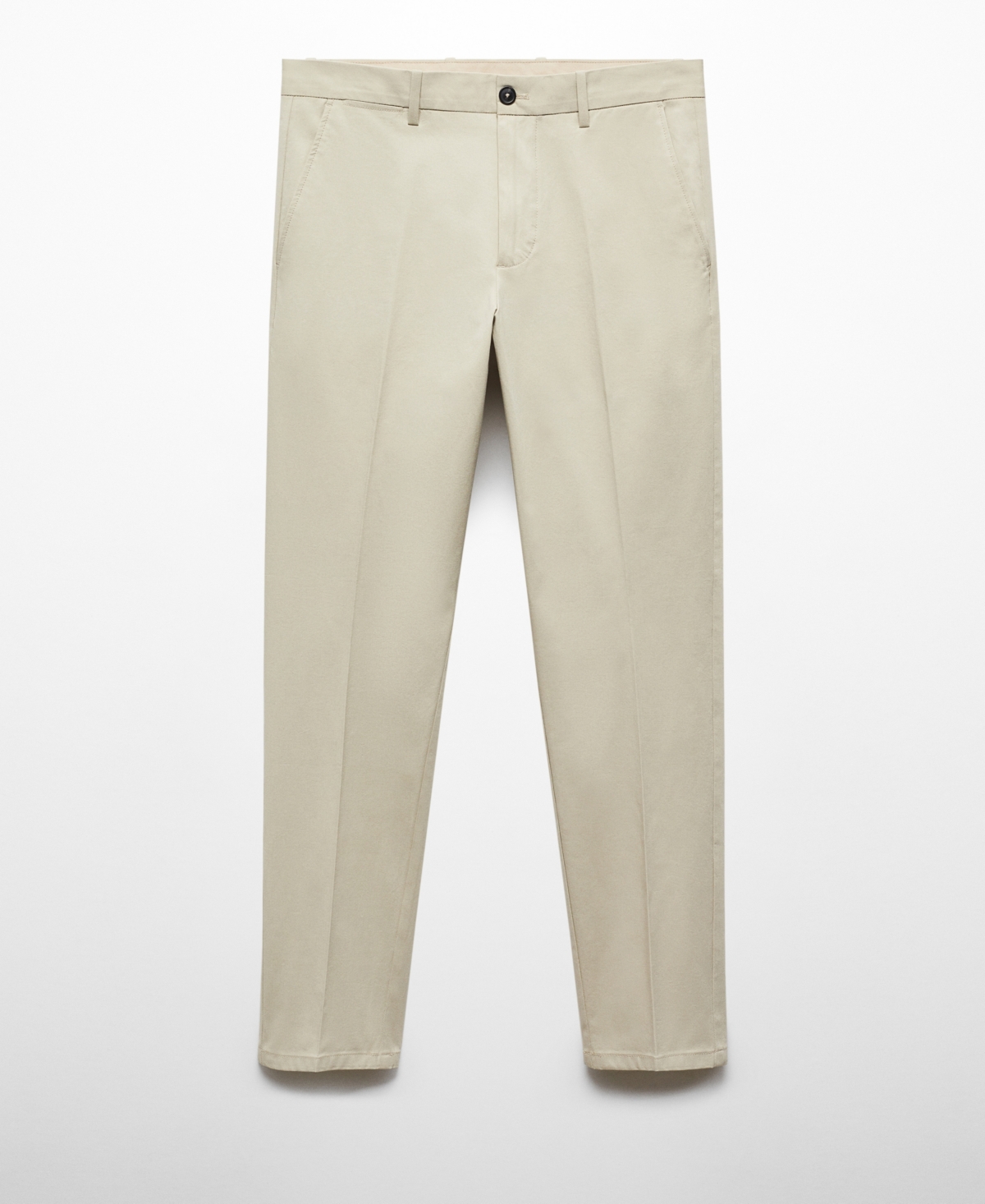 Shop Mango Men's Regular-fit Cotton Pants In Light,pastel Grey