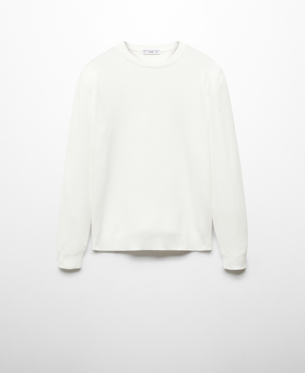 Shop Mango Men's Structured Cotton Sweater In White