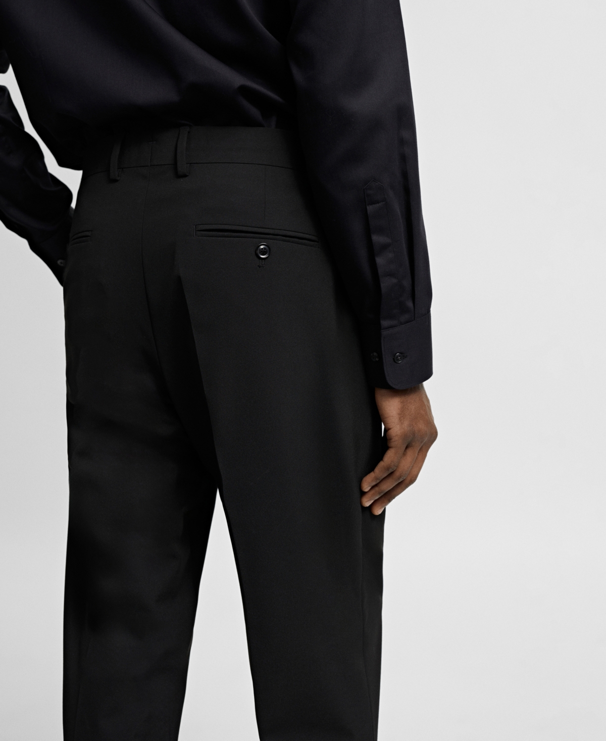 Shop Mango Men's Suit Pants In Black