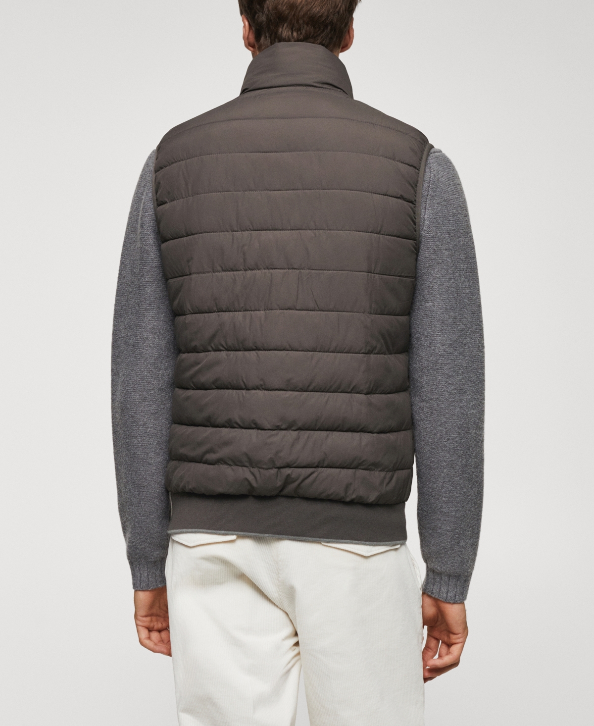 Shop Mango Men's Ultralight Water-repellent Quilted Vest In Dark Heather Grey