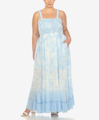 Plus Size Smocked Ruffle Maxi Dress
