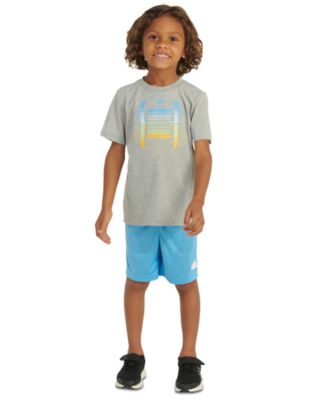 adidas - Little Boys Essential Heather Football T-Shirt & Shorts, 2 Piece Set