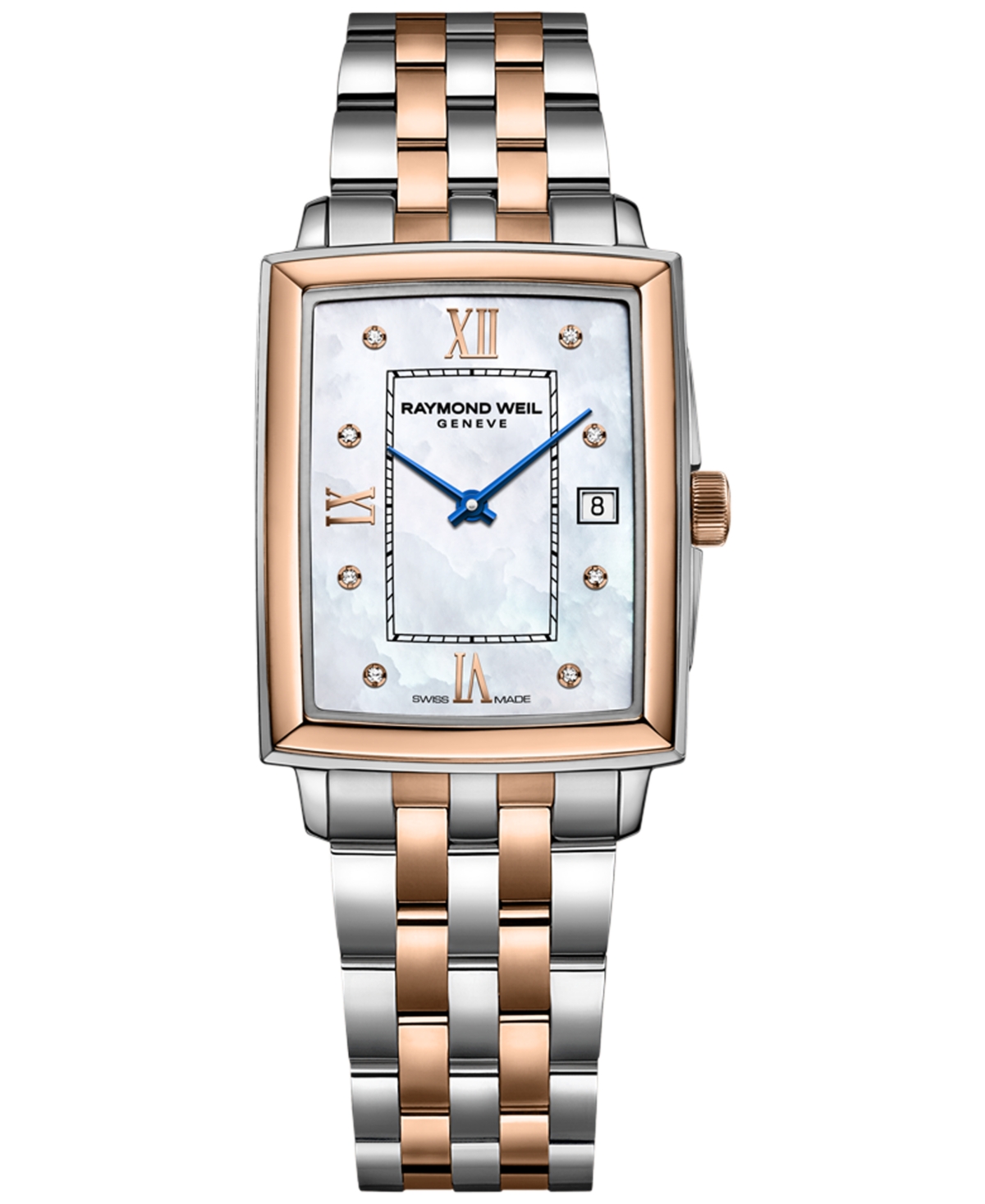 Women's Swiss Toccata Diamond Accent Two-Tone Stainless Steel Bracelet Watch 23x28mm - Rose Gold