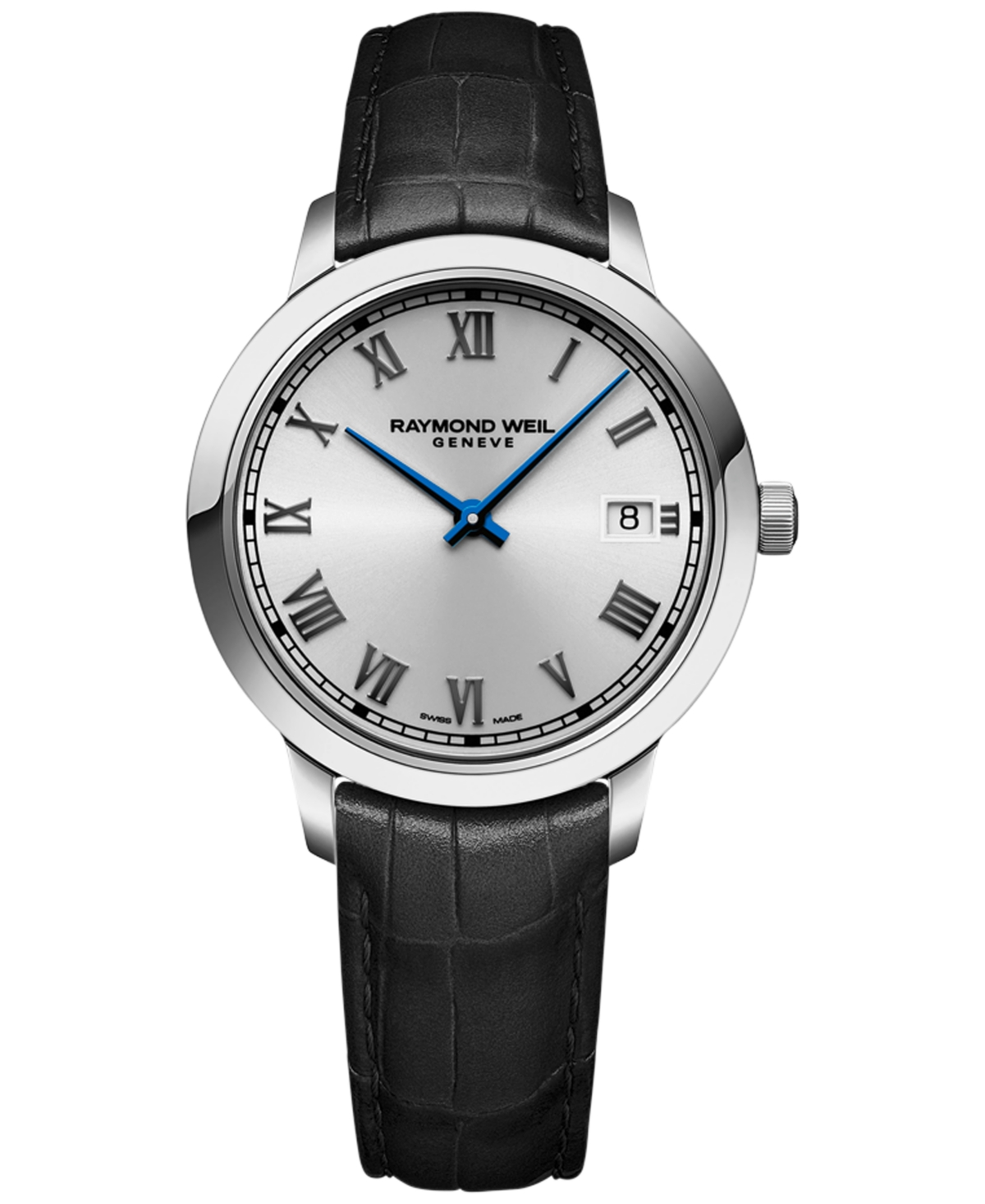 Shop Raymond Weil Women's Swiss Toccata Black Leather Strap Watch 34mm In No Color