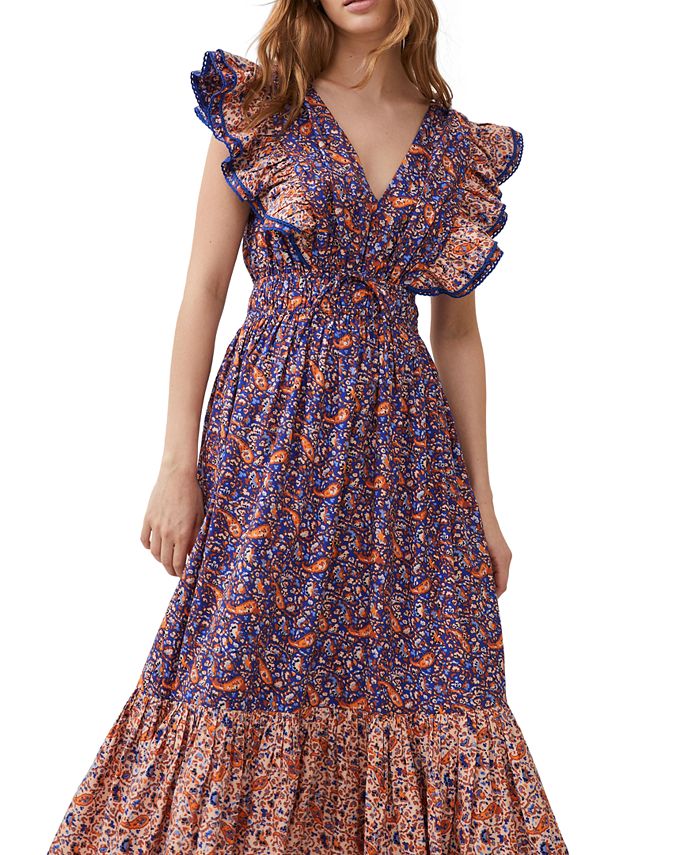 French-Style Ruffled Dress+Cardigan 2pcs Set
