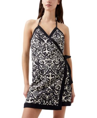 French Connection - Women's Printed Halter Sleeveless Wrap Dress