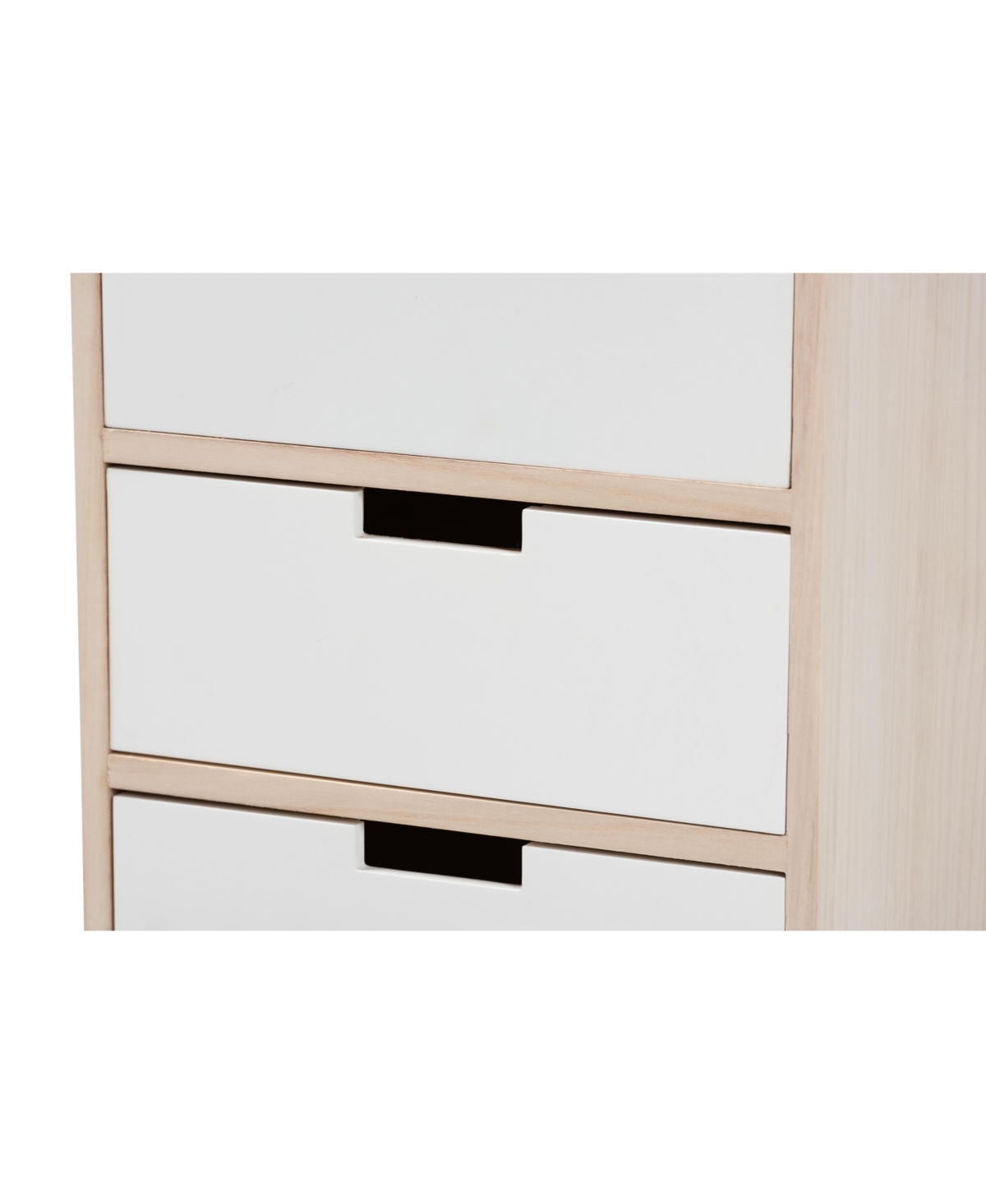 Baxton Studio Halian Mid-century Modern Light Brown 3-drawer Nightstand In White,natural Brown
