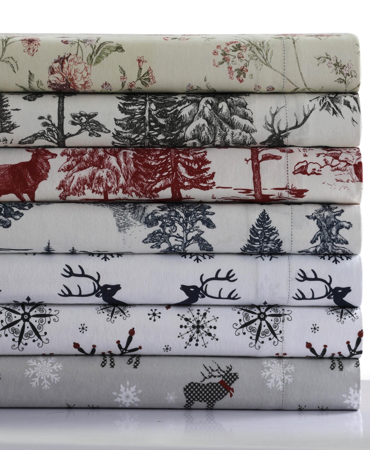 Tribeca Living Mountain Toile Heavyweight Flannel Extra Deep Pocket Sheet Set