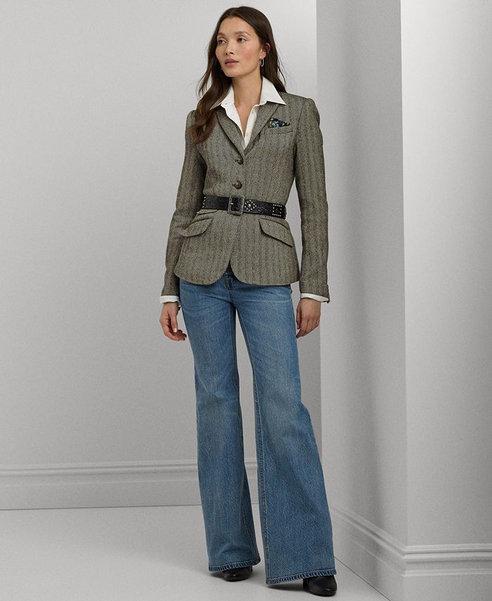 Lauren Ralph Lauren Women's Herringbone Tweed Blazer Macy's