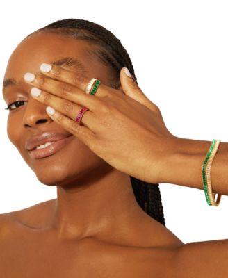 Nano Emerald Color Baguette Ring (1 ct. t.w.) in Gold Vermeil (Also in Nano White Sapphire Color, Nano Ruby Color, & Nano Blue Sapphire Color )