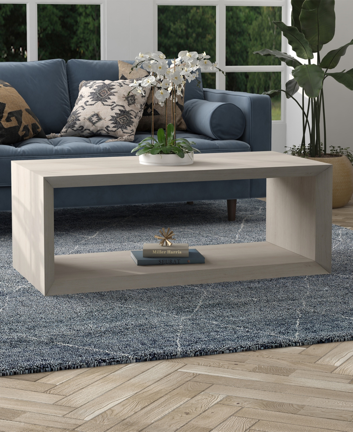 Hudson & Canal Osmond 48" Wide Rectangular Coffee Table In Alder White In Alder White