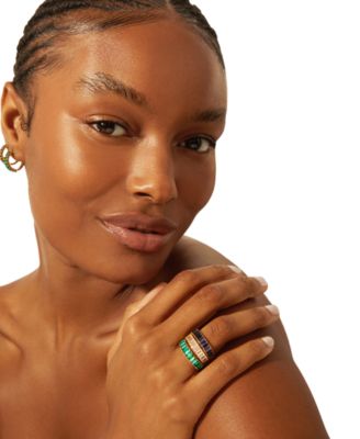 Nano Emerald Color Baguette Ring (1 ct. t.w.) in Gold Vermeil (Also in Nano White Sapphire Color, Nano Ruby Color, & Nano Blue Sapphire Color )