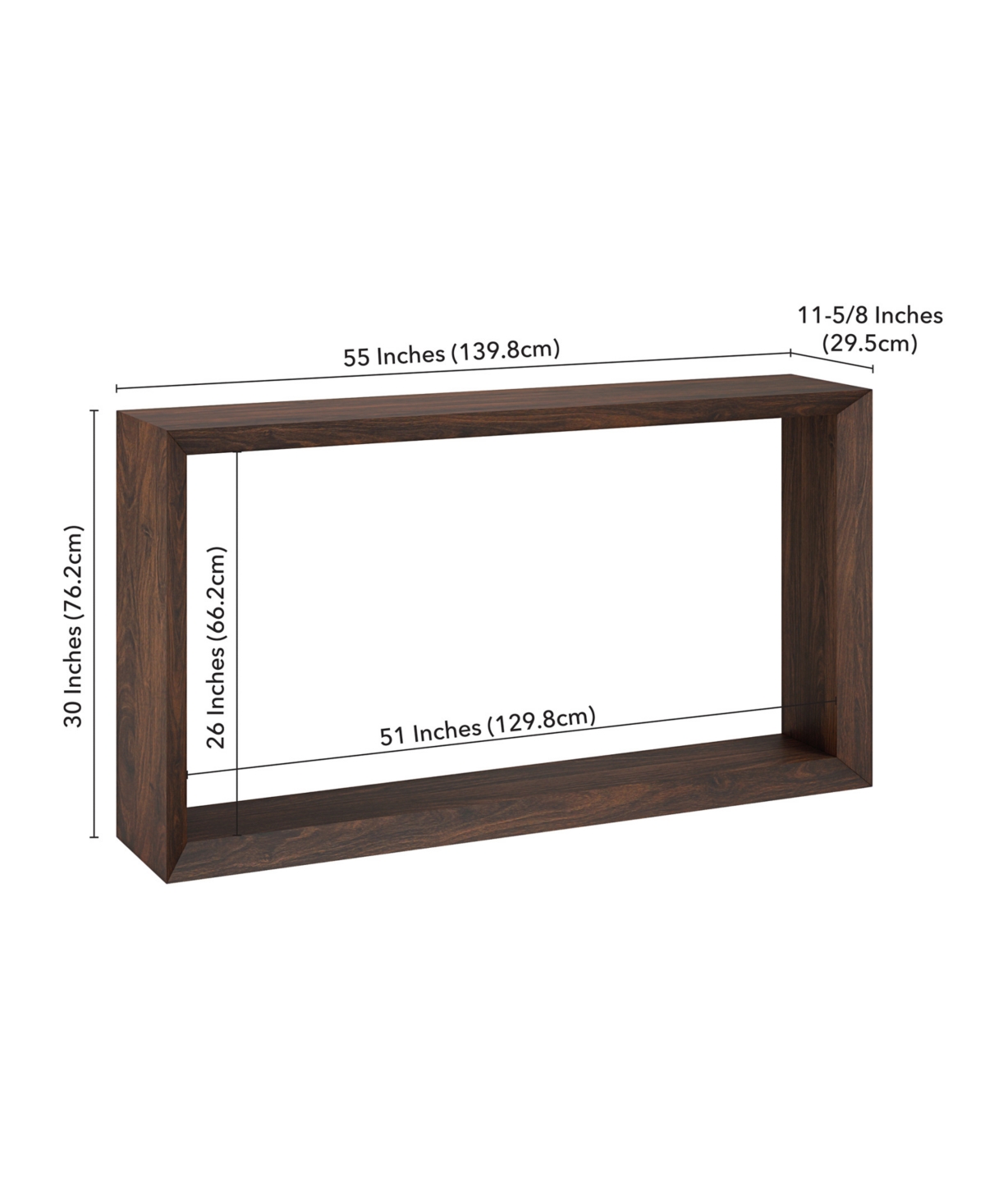 Hudson & Canal Osmond 55" Wide Rectangular Console Table In Alder Brown In Alder Brown