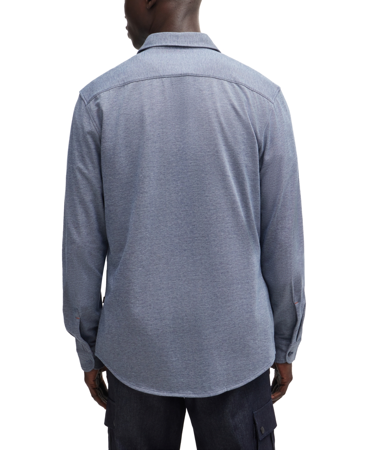 Hugo Boss Boss By  Men's Melange Slim-fit Casual Shirt In Open Blue