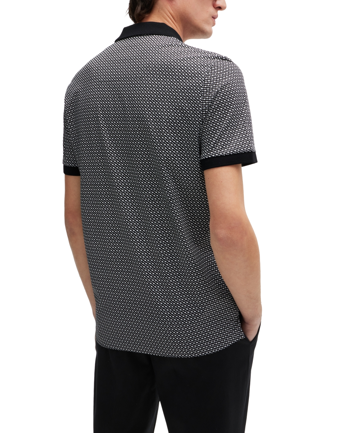 Boss by Hugo Boss Men's Two-Tone Monogram Polo Shirt