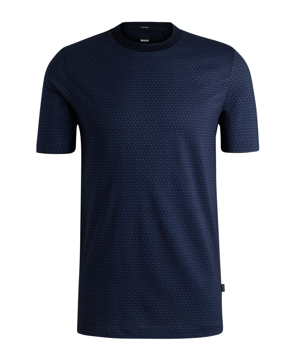 Hugo Boss Boss By  Men's Two-tone Monogram T-shirt In Dark Blue