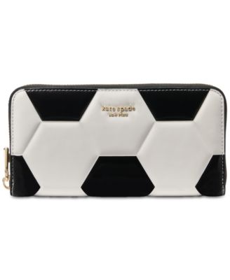 Kate Spade black embossed leather zip around shops continental wallet