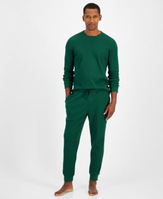 Men's Waffle Long-Sleeve T-Shirt & Pajama Pant Set, Created for Macys