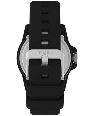 Men's Main Street Quartz Black Silicone Strap 42mm Round Watch