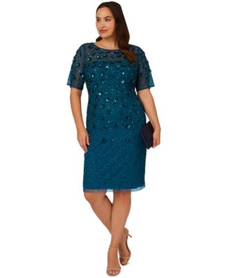 Adrianna Papell Plus Size Embellished Sheath Dress - Macy's