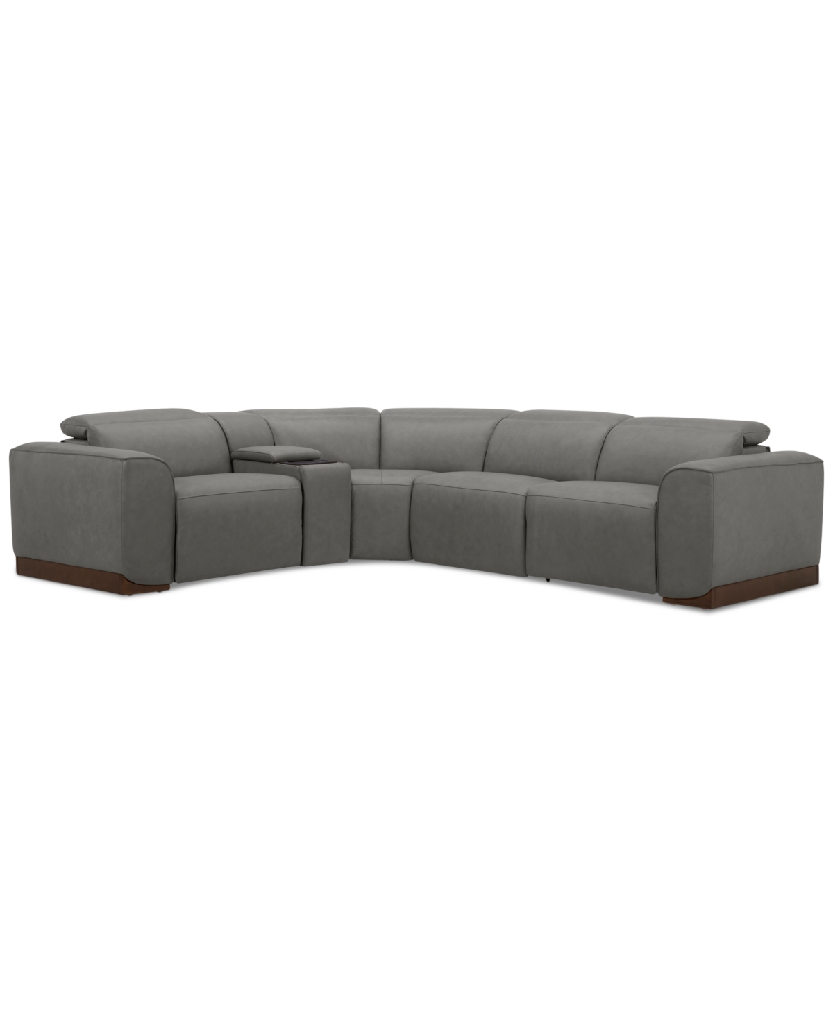 Lovro 5-Pc. Leather Sectional with 2 Power Motion Chairs & 1 Console, Created for Macy's